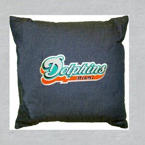 Miami Dolphins Throw Pillow Measures 15 x 15 inches